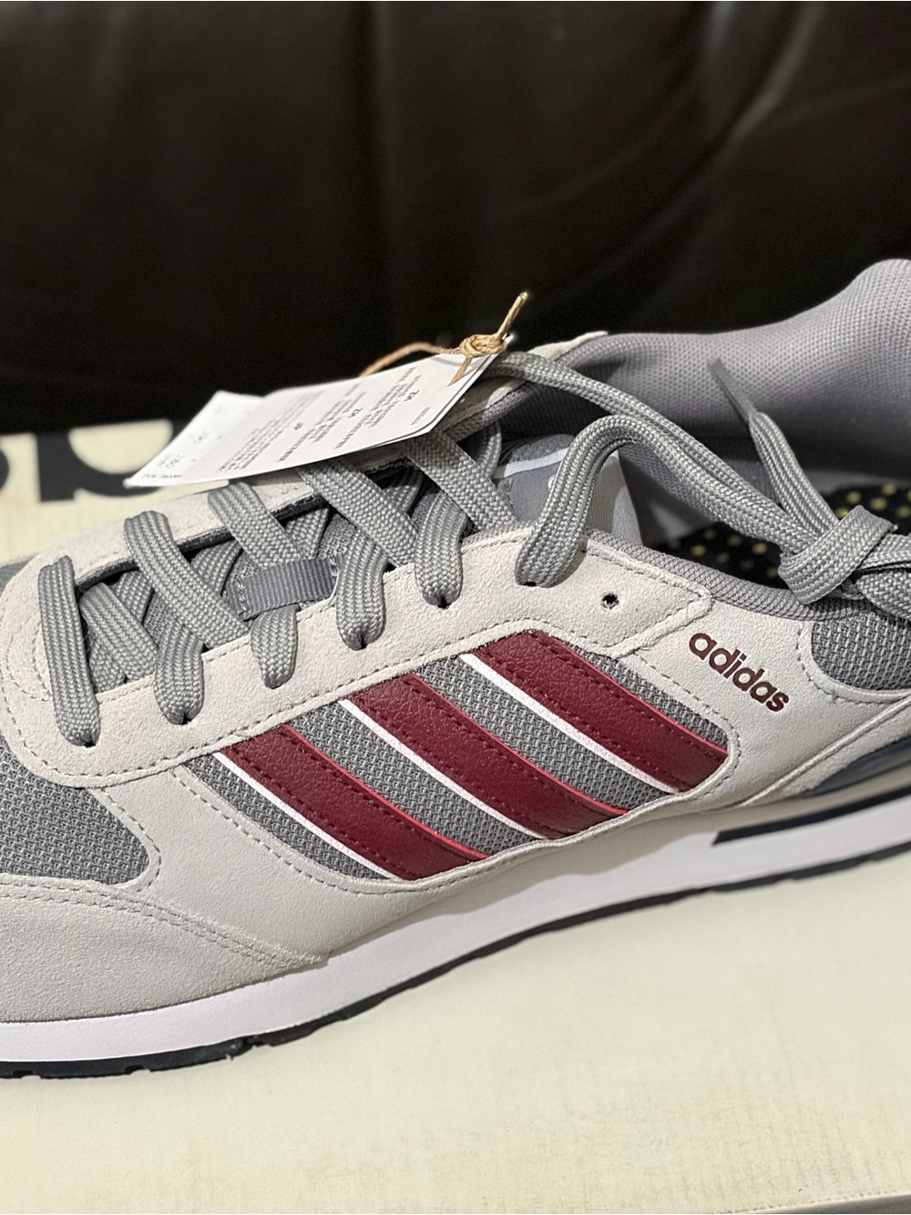 adidas Gray and Burgundy Retro Runner Sneaker